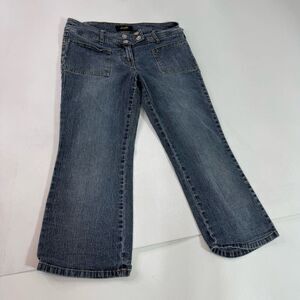 VTG Angels Jeans Womens 13 Blue Cropped y2k Low Rise No Back Pockets